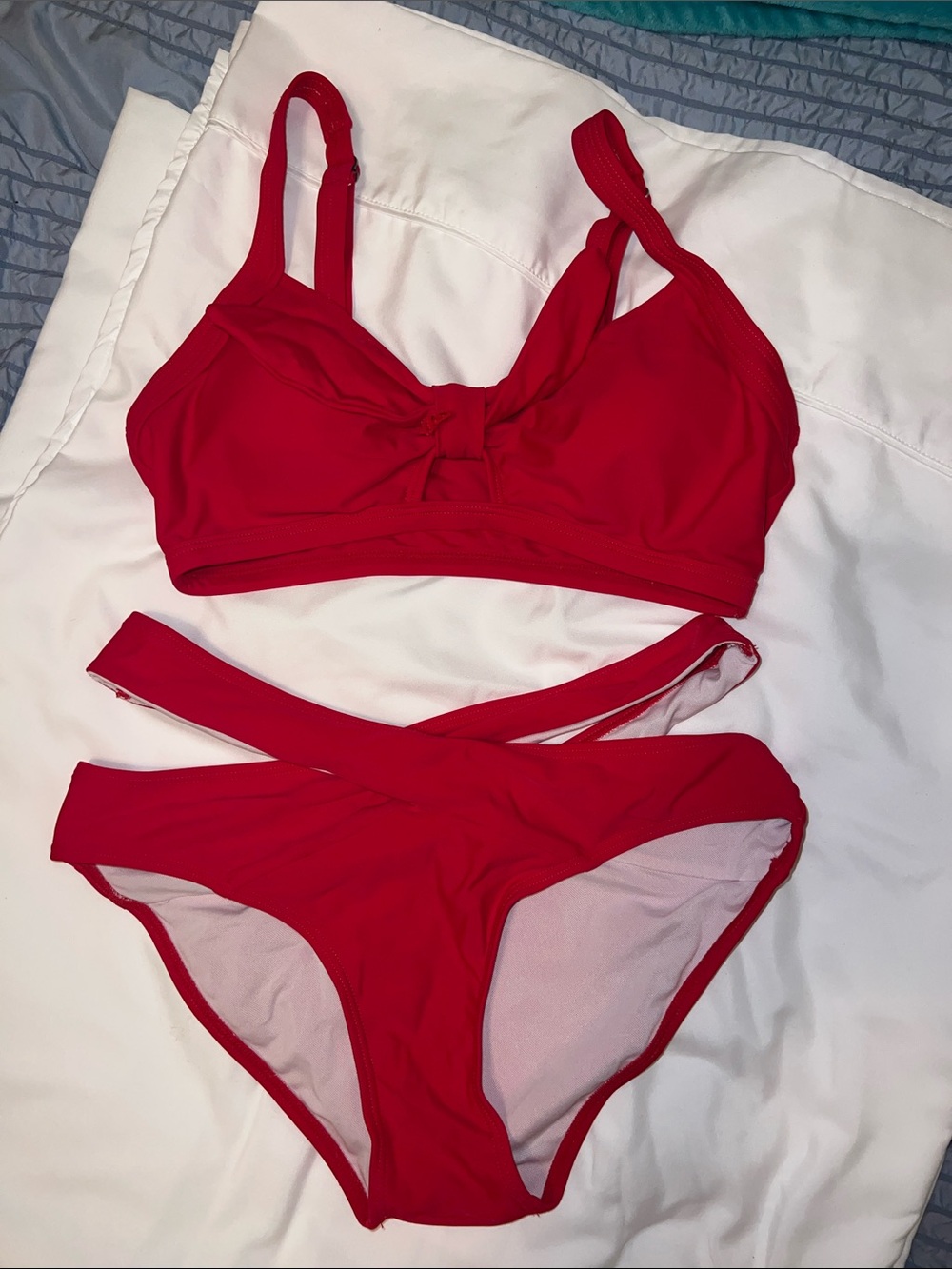Red Two-Piece Bikini Set